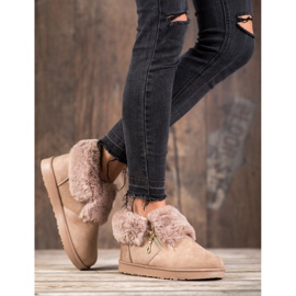 Kylie Niskie Mukluki Z Futerkiem brązowe 1