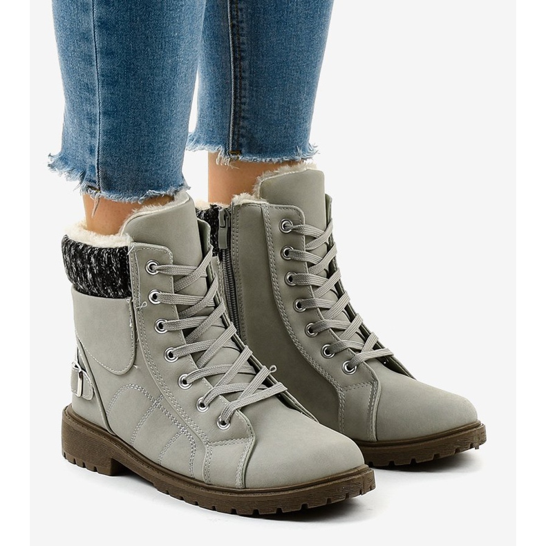 Szare ocieplane trapery NR02-4 1