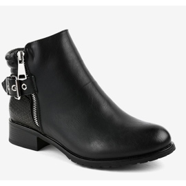 Czarne płaskie botki sztyblety KA525SL 1