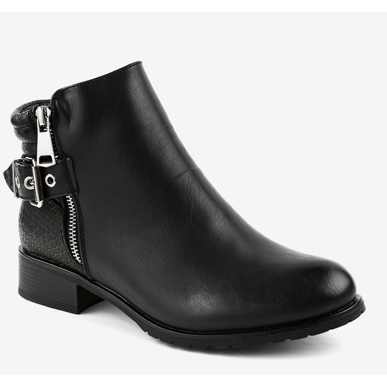 Czarne płaskie botki sztyblety KA525SL 1