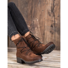 Kylie Sportowe Workery brązowe 1