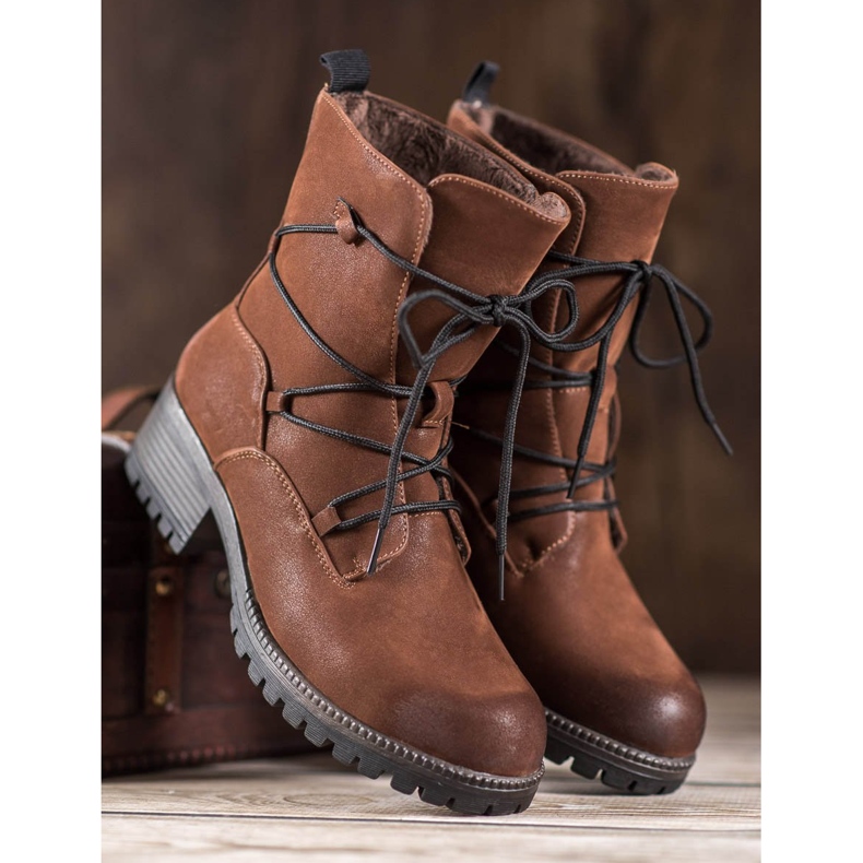 Kylie Sportowe Workery brązowe 2