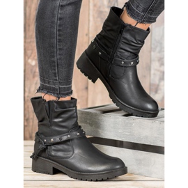 CABIN Workery Z Ozdobnym Paskiem czarne 2