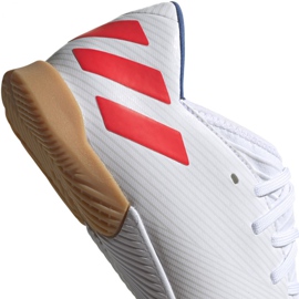 Buty piłkarskie adidas Nemeziz Messi 19.3 In Jr F99932 białe wielokolorowe 3