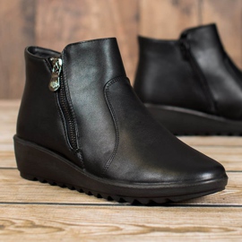 J. Star Czarne Botki Na Platformie 1