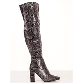 Seastar Kozaki Nad Kolano Snake Print czarne wielokolorowe 1