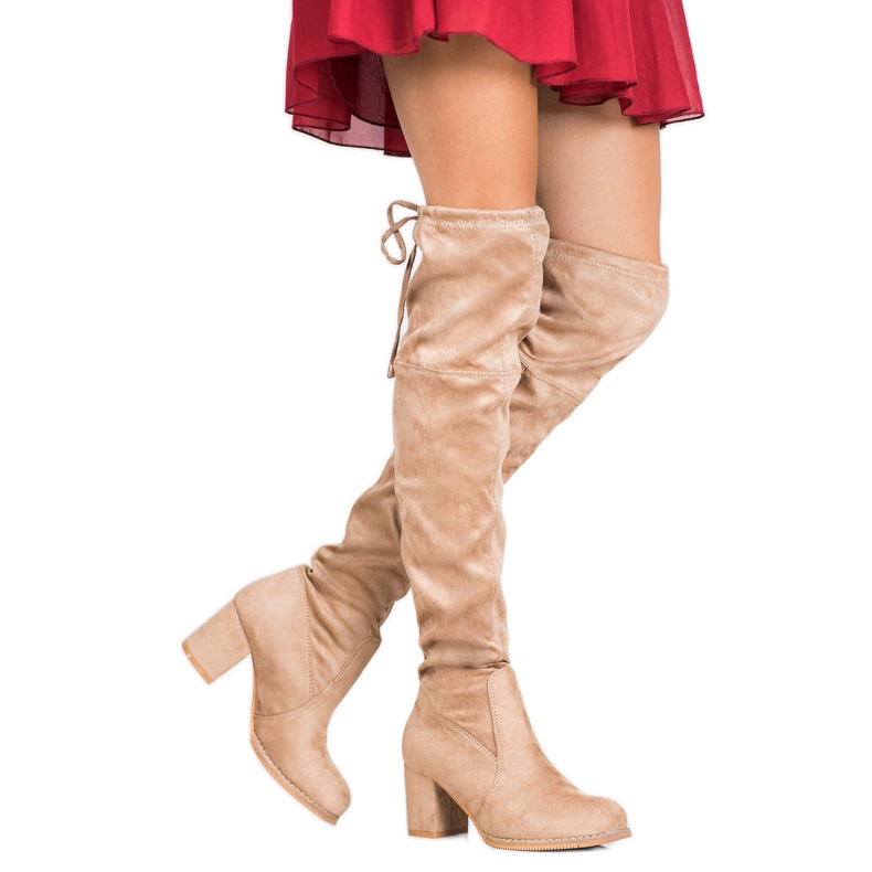 J. Star Wsuwane Kozaki Na Słupku brązowe 1