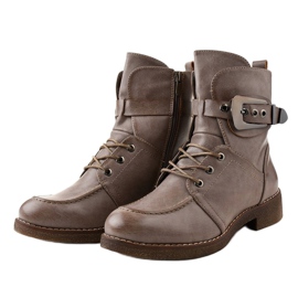 Khaki traperki glany z klamrami 404 1