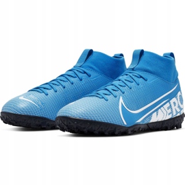 Buty piłkarskie Nike Mercurial Superfly 7 Academy Tf Jr AT8143 414 wielokolorowe niebieskie 2