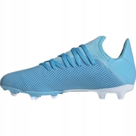 Buty piłkarskie adidas X 19.3 Fg Jr F35366 niebieskie wielokolorowe 1