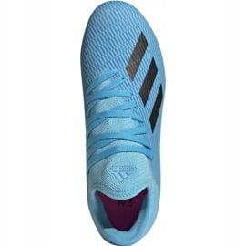 Buty piłkarskie adidas X 19.3 Fg Jr F35366 niebieskie wielokolorowe 2