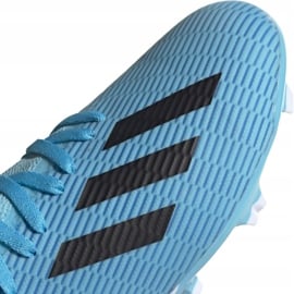 Buty piłkarskie adidas X 19.3 Fg Jr F35366 niebieskie wielokolorowe 3