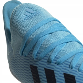 Buty piłkarskie adidas X 19.3 Fg Jr F35366 niebieskie wielokolorowe 4