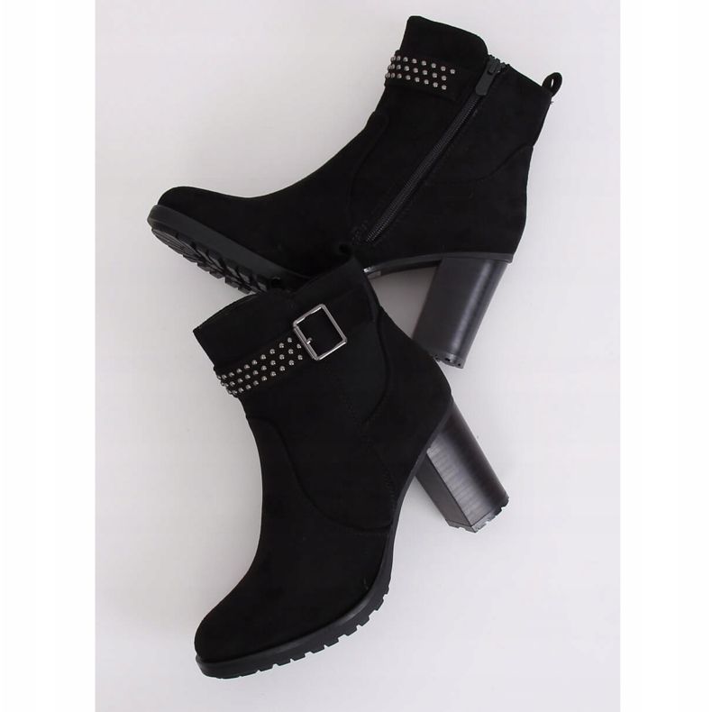 Botki na obcasie czarne 6139 Black 1