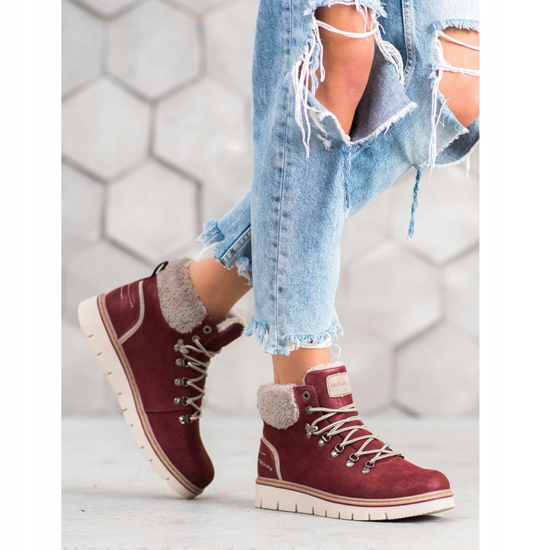 McKey Zamszowe Trapery czerwone 2