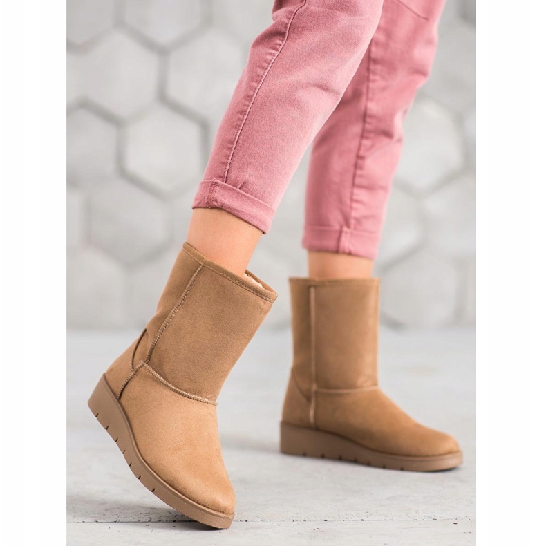 Kylie Wysokie Mukluki brązowe 1