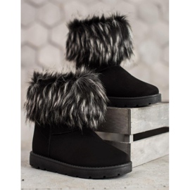 SHELOVET Czarne Mukluki Z Futerkiem 2