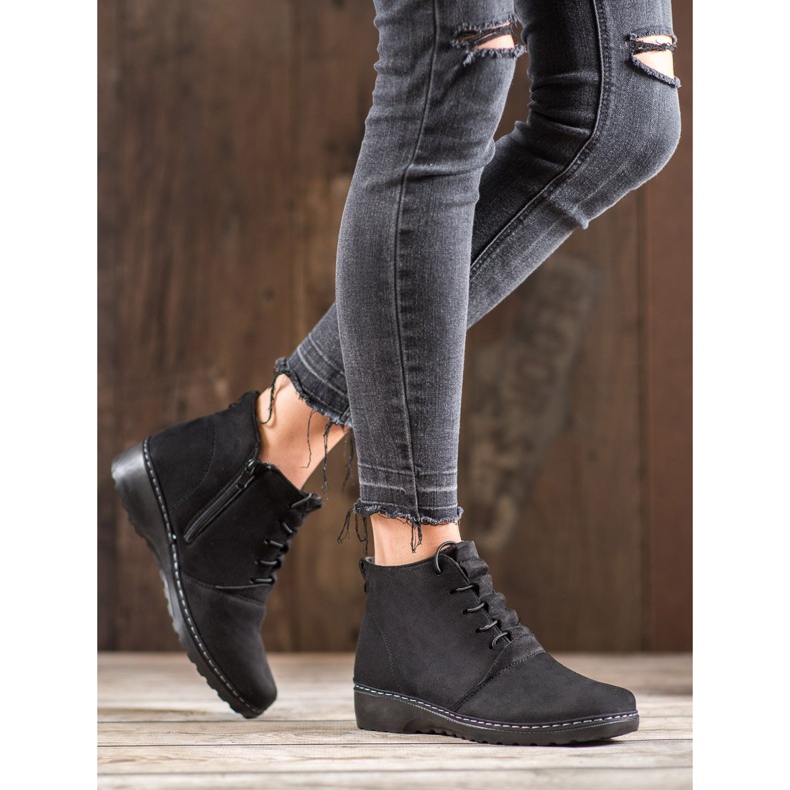 CABIN Wygodne Botki czarne 1