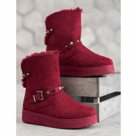 SHELOVET Mukluki Z Dżetami czerwone 2