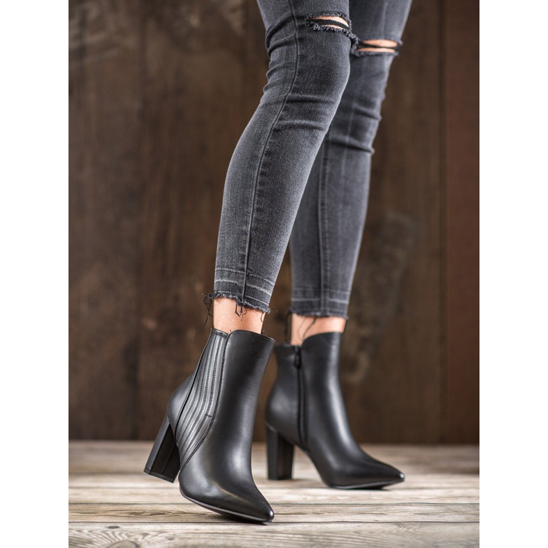 SHELOVET Seksowne Czarne Botki 2