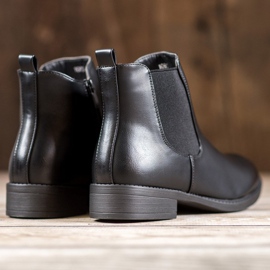 SHELOVET Klasyczne Botki Na Suwak czarne 1