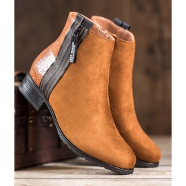 Erynn Botki Z Ozdobnym Zamkiem brązowe 1