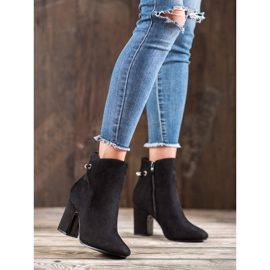 SHELOVET Botki Z Cyrkoniami czarne 1