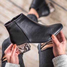 Weide Eleganckie Botki Snake Print czarne wielokolorowe 1