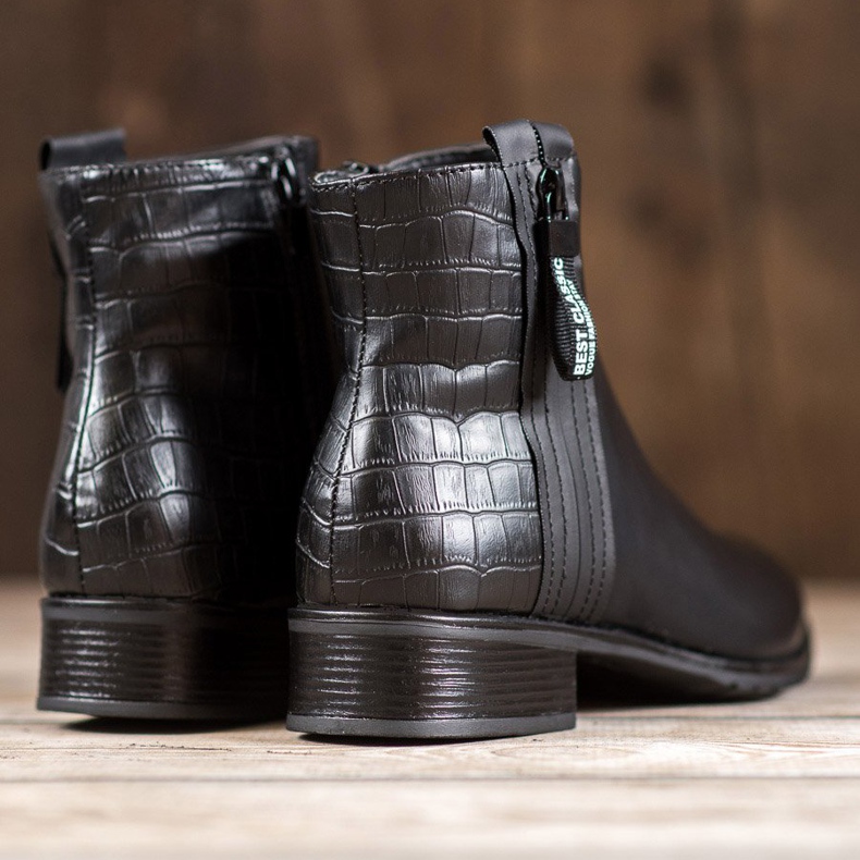 Erynn Botki Z Ozdobnym Zamkiem czarne 1