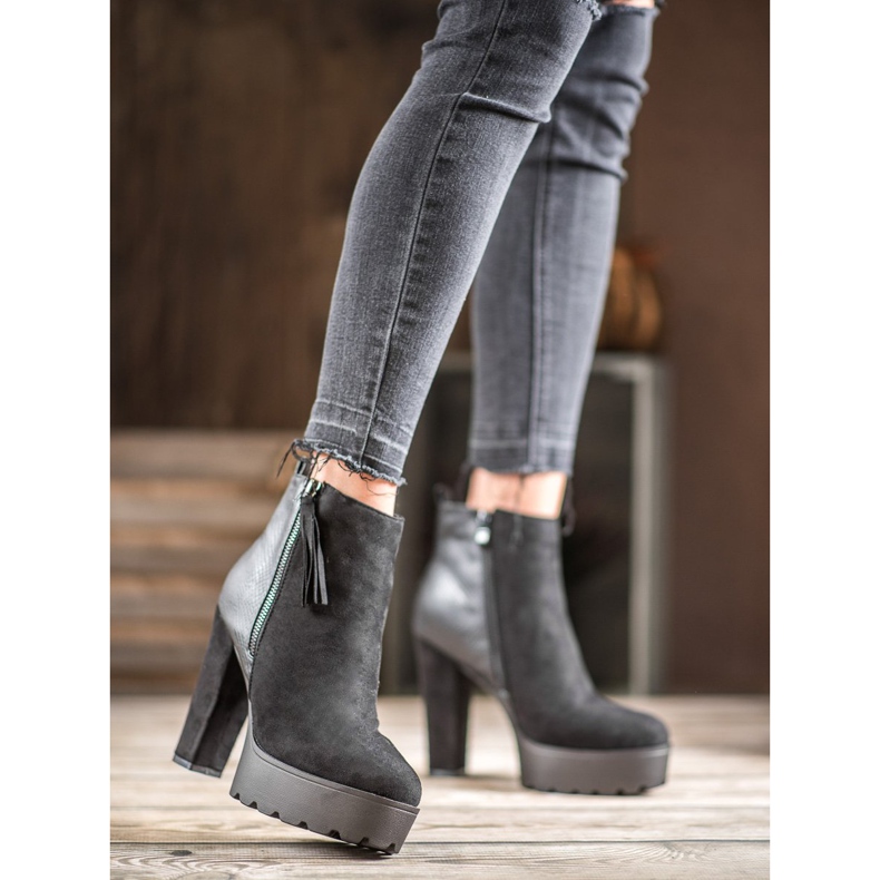 Weide Ocieplane Botki Na Platformie czarne 1