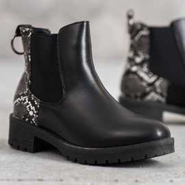 Erino Wysokie Sztyblety Snake Print czarne 1