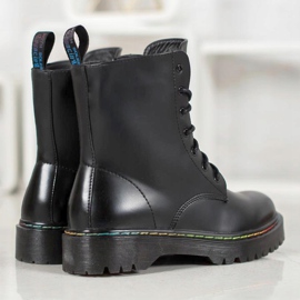 Bella Paris Sznurowane Workery czarne 1