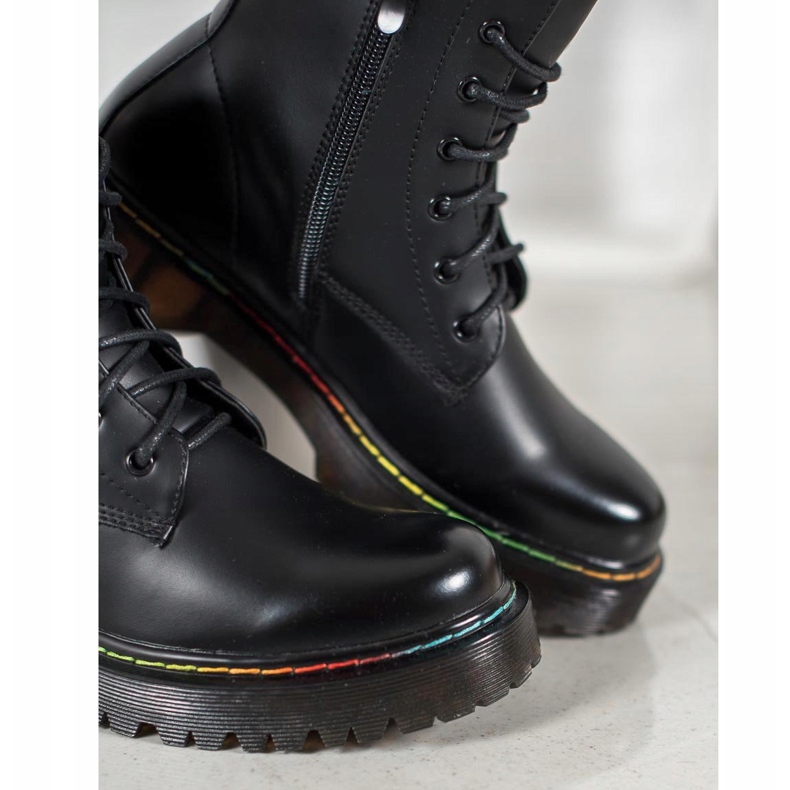 Bella Paris Sznurowane Workery czarne 2