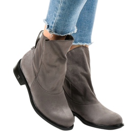 Szare płaskie botki ocieplane 6672-7 1