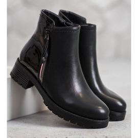 SHELOVET Workery Z Ozdobnym Zamkiem czarne 2