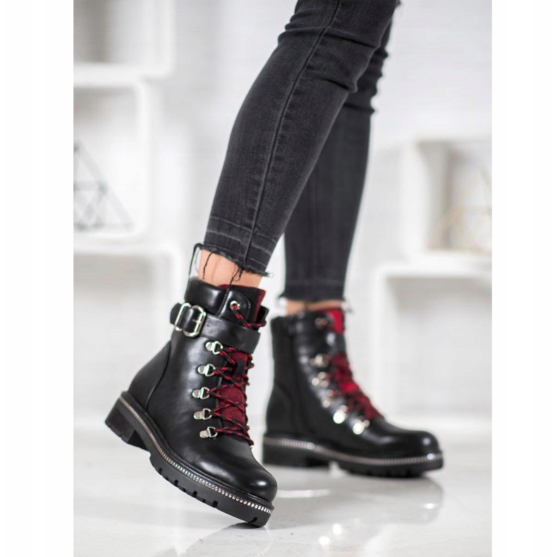 SHELOVET Rockowe Workery czarne 1