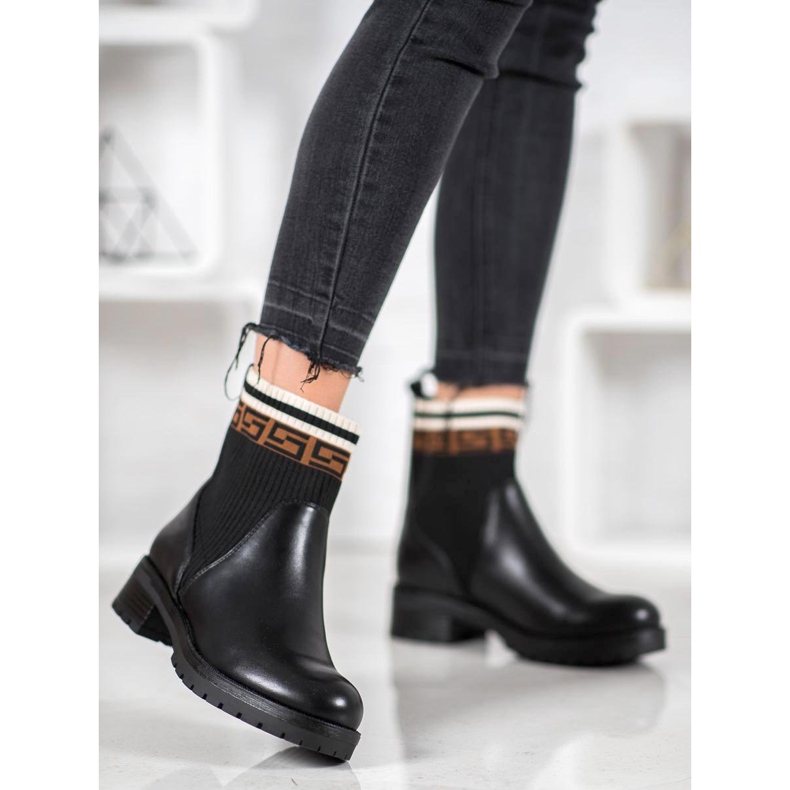 Gogo Wsuwane Botki Z Eko Skóry czarne 2