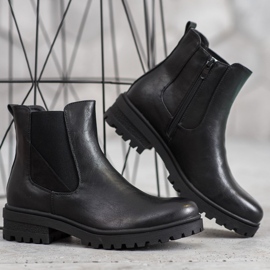 Super Mode Klasyczne Workery Z Eko Skóry czarne 2