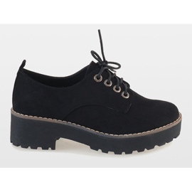 Czarne półbuty na obcasie LL183 2