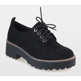 Czarne półbuty na obcasie LL183 1