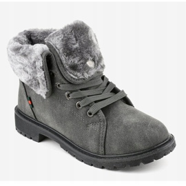 Szare ocieplane trapery damskie TL54-3 1