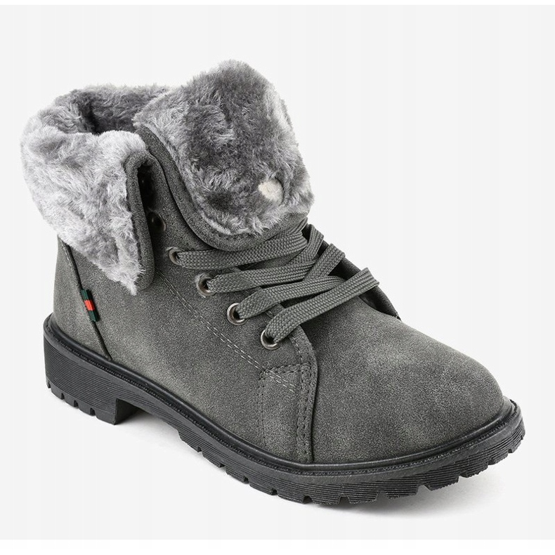 Szare ocieplane trapery damskie TL54-3 1