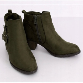 Botki na obcasie zielone K1809305 Khaki 1