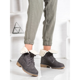 Super Me Szare Botki Z Kożuszkiem 2