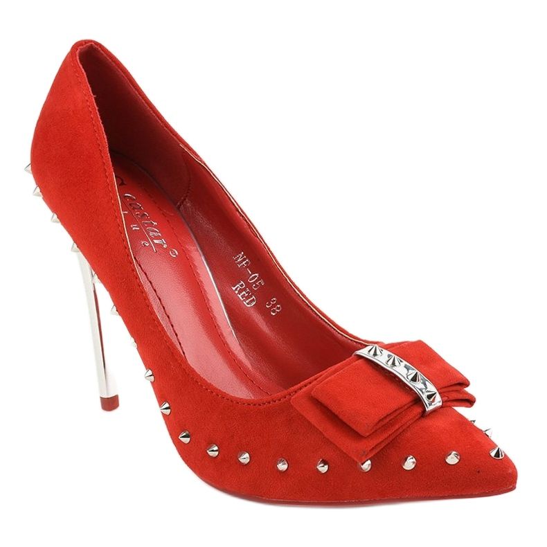 Czerwone czółenka na szpilce NF-05 1