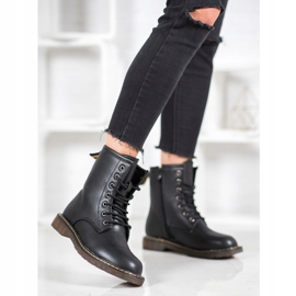 SHELOVET Modne Trapery Z Eko Skóry czarne 1