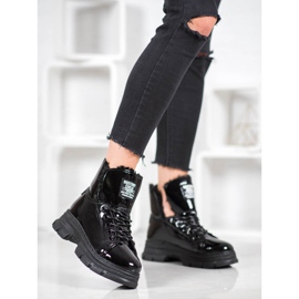 Bella Paris Sneakersy Z Lakierowanej Eko Skóry czarne 1