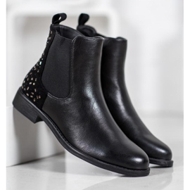 J. Star Botki Z Kryształkami czarne 2