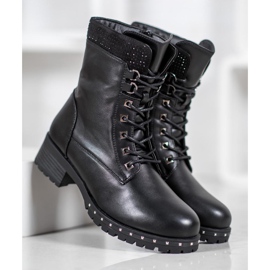 J. Star Wysokie Trapery Z Dżetami czarne 2