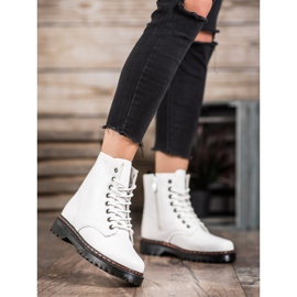 SHELOVET Białe Workery Z Eko Skóry 2